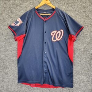 Washington Nationals Jersey Mens L Blue Red MLB Baseball Nats On Base 23